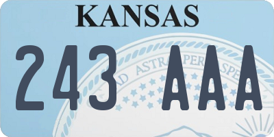 KS license plate 243AAA