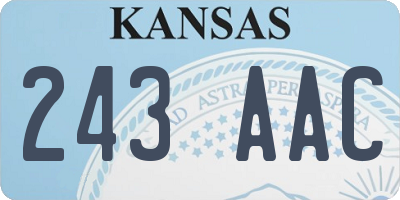 KS license plate 243AAC