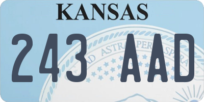 KS license plate 243AAD