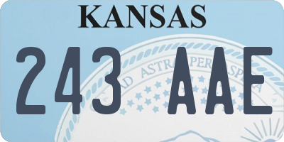 KS license plate 243AAE