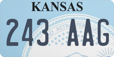 KS license plate 243AAG