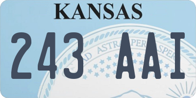 KS license plate 243AAI
