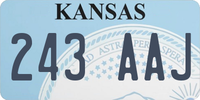 KS license plate 243AAJ