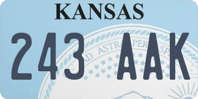 KS license plate 243AAK