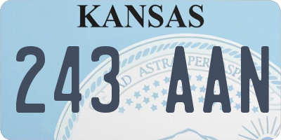 KS license plate 243AAN