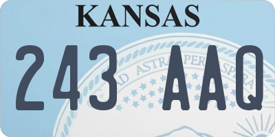 KS license plate 243AAQ