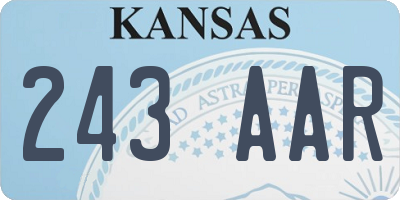 KS license plate 243AAR