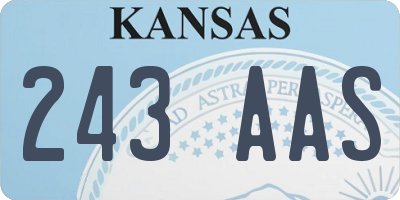 KS license plate 243AAS