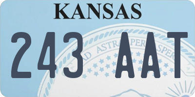 KS license plate 243AAT