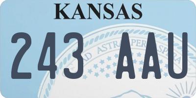 KS license plate 243AAU