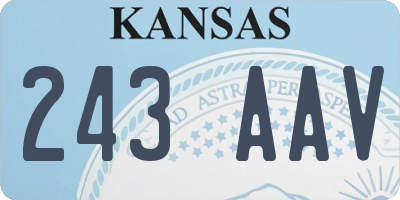 KS license plate 243AAV