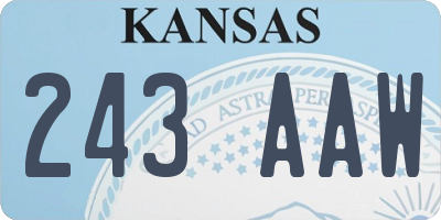 KS license plate 243AAW