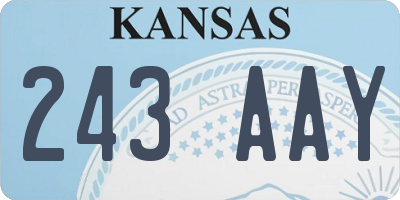 KS license plate 243AAY