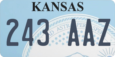KS license plate 243AAZ