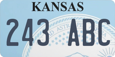 KS license plate 243ABC