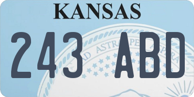 KS license plate 243ABD