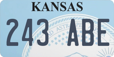 KS license plate 243ABE