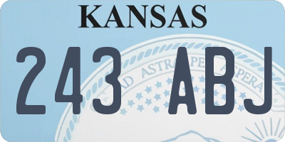 KS license plate 243ABJ