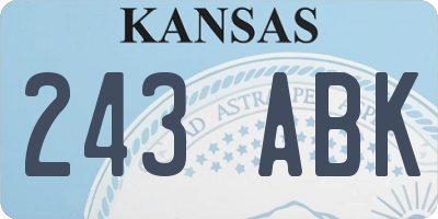 KS license plate 243ABK