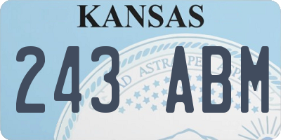KS license plate 243ABM