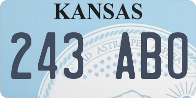KS license plate 243ABO