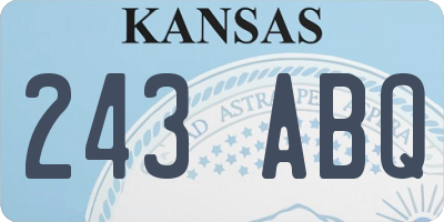 KS license plate 243ABQ