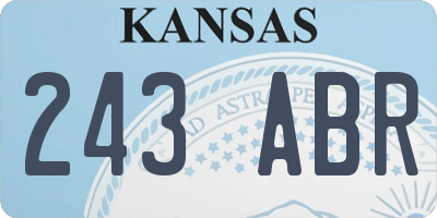 KS license plate 243ABR