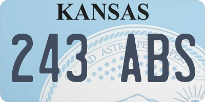 KS license plate 243ABS