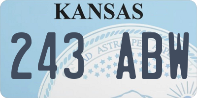 KS license plate 243ABW