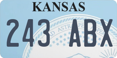 KS license plate 243ABX