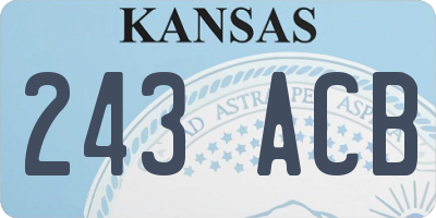 KS license plate 243ACB