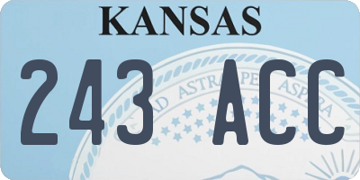 KS license plate 243ACC