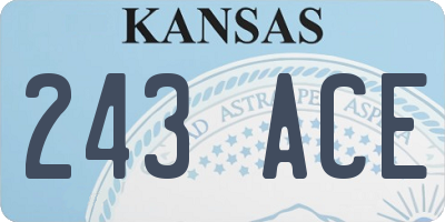 KS license plate 243ACE