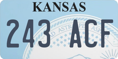 KS license plate 243ACF