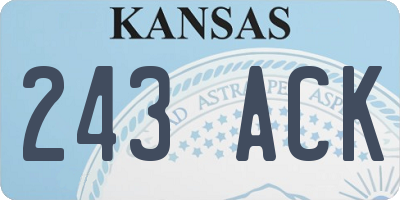 KS license plate 243ACK