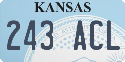 KS license plate 243ACL