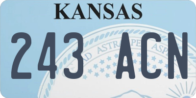 KS license plate 243ACN