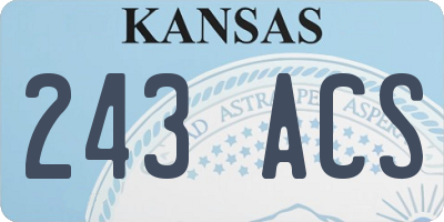 KS license plate 243ACS