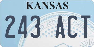KS license plate 243ACT