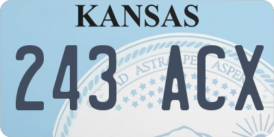 KS license plate 243ACX
