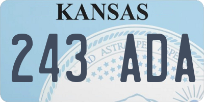 KS license plate 243ADA