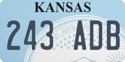 KS license plate 243ADB