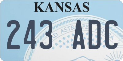 KS license plate 243ADC