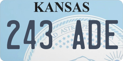 KS license plate 243ADE
