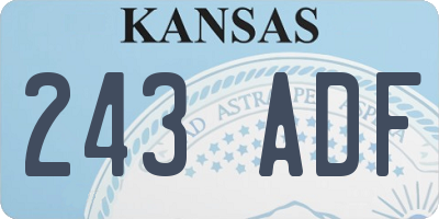 KS license plate 243ADF