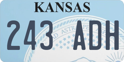 KS license plate 243ADH