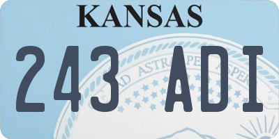 KS license plate 243ADI