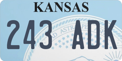 KS license plate 243ADK