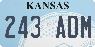 KS license plate 243ADM