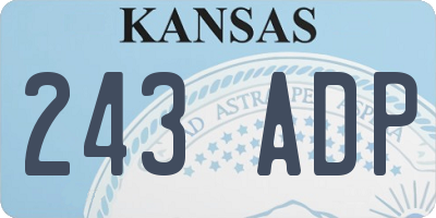 KS license plate 243ADP
